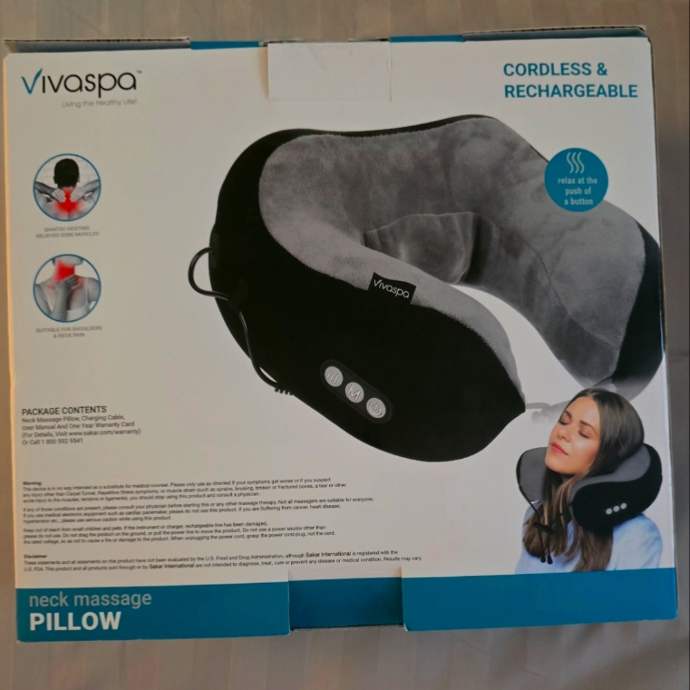 Vivaspa Cordless Neck Massage Pillow